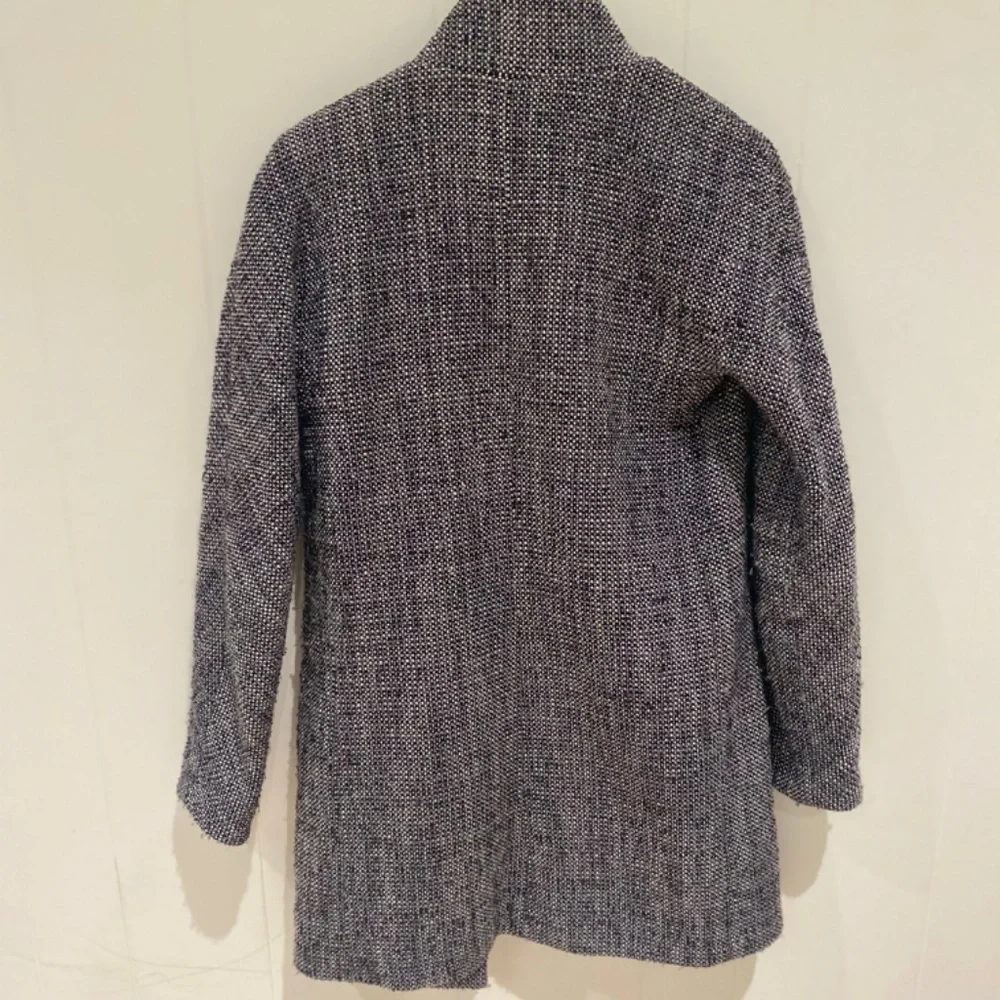 Express Tweed Cocoon Coat Blk/Wht - Picture 4 of 8